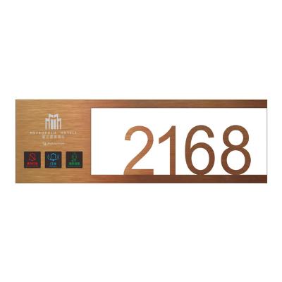 China Security Can Be Customized Smart Hotel Electronic Door Number With Room Number Metal Door Number for sale