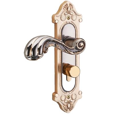 China Durable Home Furniture Hardware Lever Brass Door Handle Mortise Aluminum Alloy Interior Door Locks for sale