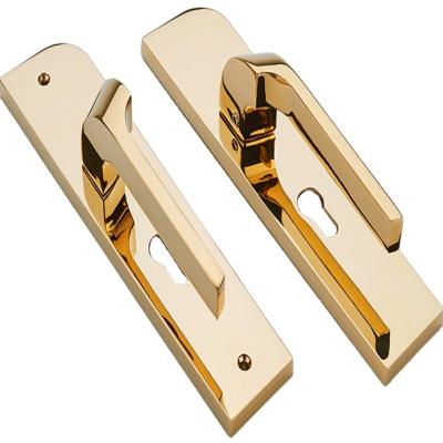 China Durable Portable Modern Double Side Tubular Security Main Entry Door Lever Handle With Lock For Entrance for sale