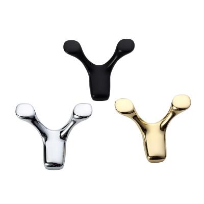 China Plating High Hardware Nordic Furniture Accessories Hold Bathroom Wall Towel Clothes Stainless Steel Metal Wall Hanger Hook for sale