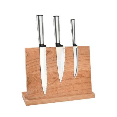 China Uweld Magnetic Knife Block Cherry Wood Knife Holder Strip Bar Holder Wood for sale