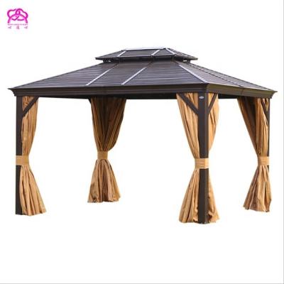 China Manufacturer Camping Roma Big Garden Gazebo Double Top Outdoor Professional Garden Display 3*3m Gazebo, Outdoor Aluminum View Gazebo for sale