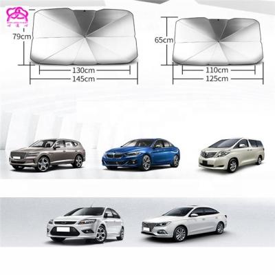 China 2021 New Design UV-resistant Car Umbrella Silver Coating and UV Resistant Folding Umbrella, China Cheapest Umbrella with Black Steel Frame for sale