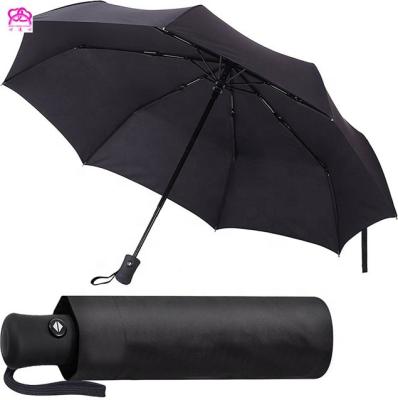 China Minimalist 23inch Three Fold Umbrella Promotional Open And Close Automatic 3 Fold Umbrella With Windproofs Rain Umbrella for sale