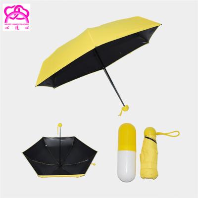 China New Design Contemporary Mini Folding Pocket Promotional Umbrella Capsule Custom Logo , 19inch*6k Five Fold Umbrella With UV Protect Coating for sale