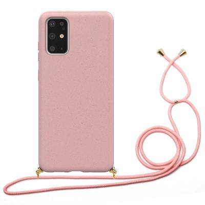 China Anti-fall Wheat Straw Soft TPU Eco-friendly Biodegradable Phone Case Cover With Lanyard For iPhone 7 8 Plus Max Max XS XR XS 11 Pro for sale