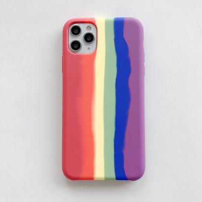 China Protect For Your iPhone Pride Rainbow Liquid Silicone Soft Rubber Case For iPhone 7 8 Plus Max XS XR 11 Max Pro for sale