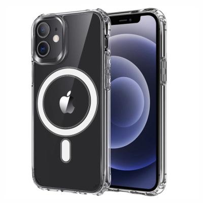 China Anti-Drop For iPhone 12 Magnetic Shockproof Clear Magnetic Safe Case Magnetic Charger Wireless Case For iPhone 12 Mini Pro Max Mag Safe Case for sale