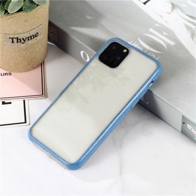 China Protect For Your iPhone Clear PC Hard Back Cover With Eco-friendly Wheat Straw Frame Case For iPhone 11 11 pro 11 pro max for sale