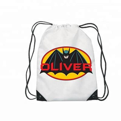 China Personalized Soft-loop Heat Sublimation Printing Polyester Drawstring Bag Gym Bag for sale