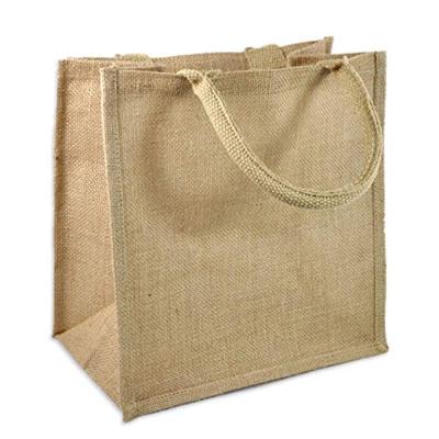 Китай Eco-Friendly Natural Burlap Tote Shopping Bags Reusable Jute Bags With Full Gusset With Handles Laminated Interior продается