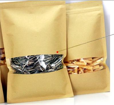 Κίνα Recyclable 180*260 Mm Kraft Paper Bag With Window Flat Bottom Kraft Paper Bag For Food προς πώληση