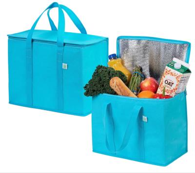 China Waterproof Insulated Reusable Grocery Bag, Food Delivery Bag, Durable, Heavy Duty, Large Size, Stands Upright, Collapsible, Sturdy, Zipper à venda