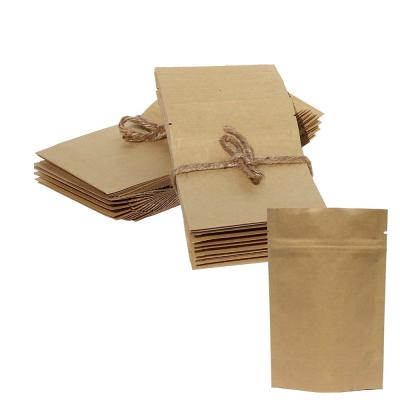 China Barrier Accept Customized Bag Food Grade Stand Up Logo Ziplock Printed Kraft Paper Craft Paper Bags en venta