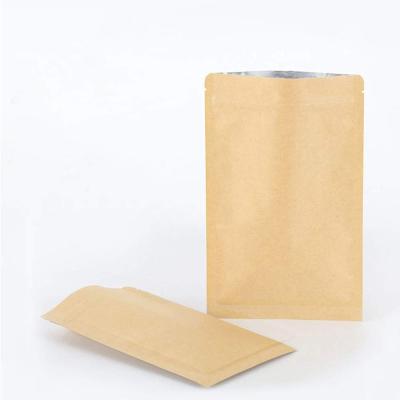 China Aseptic Eco Friendly Kraft Paper Pouch Bags Food Three Side Seal Custom Printing Paper Snack Customized Engraving Printing Promotion Customized Size zu verkaufen