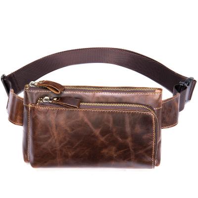 China Water Proof Suitable Price Fashion Custom Men Leather Fanny Pack Waterproof Waist Bag for sale