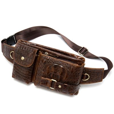 China New Water Proof Popularity Increasing Retro Outdoor Adult Custom Fanny Pack Leather Waist Sling Bag for sale