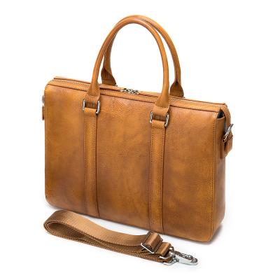 China Wholesale High Quality GENUINE LEATHER Men's Business Briefcases Laptop Shoulder Bag for sale