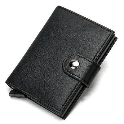 China Waterproof Hot Selling Carbon Fiber Small Men's Credit Card Holder Wallet Genuine Leather for sale