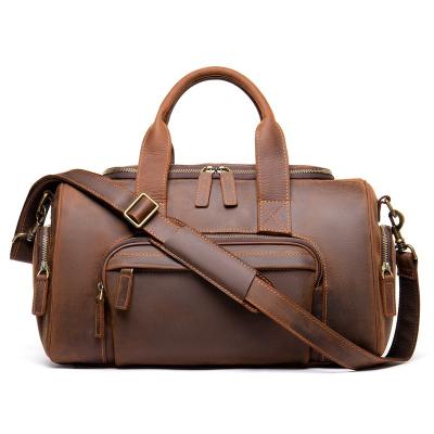 China Custom Genuine Leather Duffel Bag Waterproof Genuine Leather Duffle Bag Travel Duffel Bag For Men Travel Weekend for sale