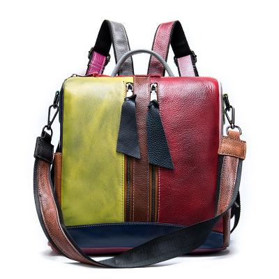 China Custom logo cowhide leather anti-theft designer backpack designer bagpack luxury genuine leather laptop bagpack for sale