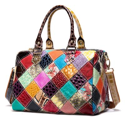 China Wholesale Fashion China Handbags Luxury Genuine Leather Women's Top Women's Shoulder Bags Patchwork Handbags Leather Bags for sale