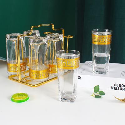 China 2021 Viable Hot Selling Classic Golden Metal Storage Rack With Glass Cup for sale