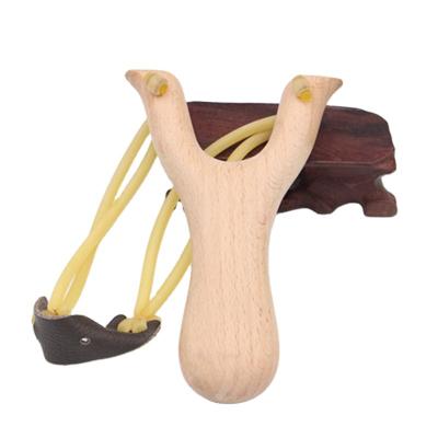 China Big Power Wooden Boys Slingshot Entertainment Outdoor Shooting Nostalgic Toys Cheap Solid Wood Slingshot for sale