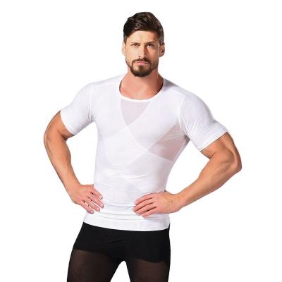 China Hot Sale QUICK DRY Mens Body Shaper Sports Bulge Slimming Compression Corset T-Shirt For Men Shapers for sale