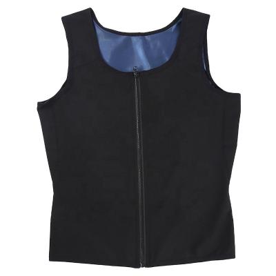 China Home Fitness Waist Trainer For Men Weight Loss Sweat Increasing Workout Tank Sauna Suit Vest With Zipper for sale