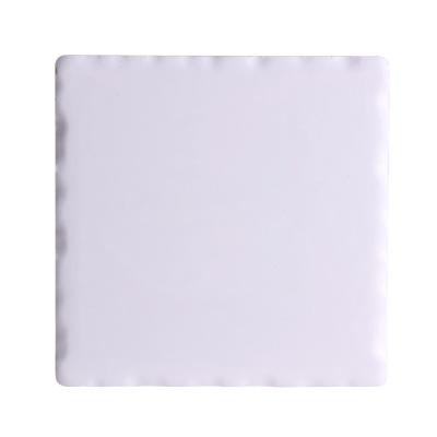 China OEM Design Sustainable White Tile Ceramic White Coasters With Cork Back For UV Printing for sale