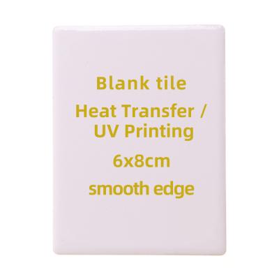 China Shape Heat Transfer 6X8cm Square Shape Sublimation Fridge Magnet Black Tile Magnet With Custom Designs for sale