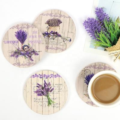 China Custom Printing Coasters Place Mats Ceramic Home Decor OEM Bear Round Coffee Tea Drinks Cocktail Ceramic Table Cup Mats for sale