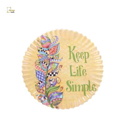 China Sustainable Edge Shape Ceramic Cupcake Coaster Table Dish Mat for sale