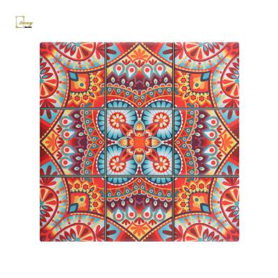 China Sublimation Decoration Sublimation Tripod Home Viable Ceramic Pot Mat Coasters Square Shape With Border for sale