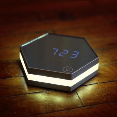 China Portable Korean Modern Antique Style LED Digital Mirror USB Charging Alarm Clock Makeup Mirror for sale