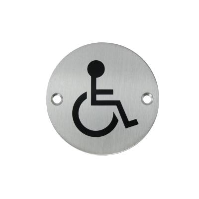 China Modern Hot Polish Satin Door Stainless Steel Quality Door Plate Disable House Number Locked Sign Plate for sale