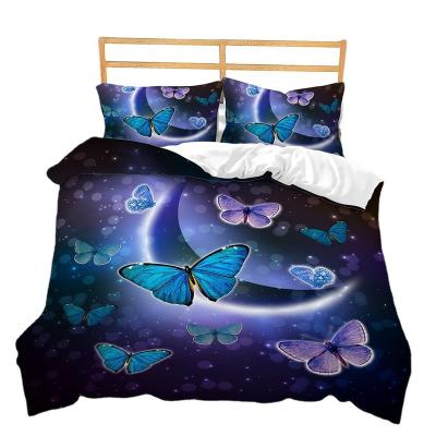 China Nondisposable Wholesale Luxury Bedding Set Modern Home Duvet Cover Set Butterfly Comforter Covers Pillowcase Bed Sheet for sale