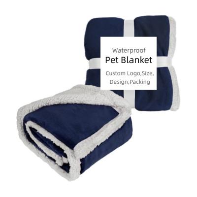 China Hot Selling Waterproof Sherpa Fleece Pet Blanket Furniture Protector Dog Bedspread For Large Dogs for sale