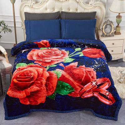 China Wholesale Nondisposable Winter Thickened Fleece Blankets Super Soft Flannel Queen Korean Mink Blankets Heavy Flannel Fleece Throw Blanket for sale