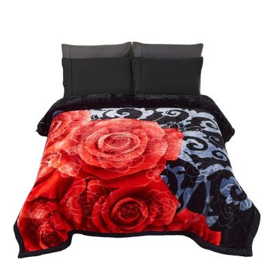 China Nondisposable Nondisposable Raschel Custom Blanket Thick Warm Double Coral Single Bed Blanket For Thick Warm Winter for sale