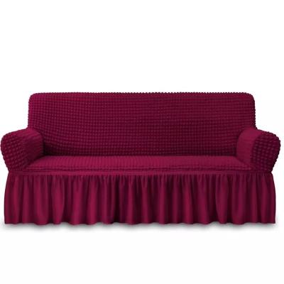 China Sofa Slipcover Red Sofa Cover High Quality 1 Piece Easy Fit Sofa Couch Cover (3 Seater Wine Red) for sale