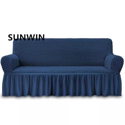 China Elastic Stretch Sofa Cover With Skirt,SUNWIN Custom Sofa Cover Wholesale High Quality Jacquard 3 Body Covers Furniture for sale