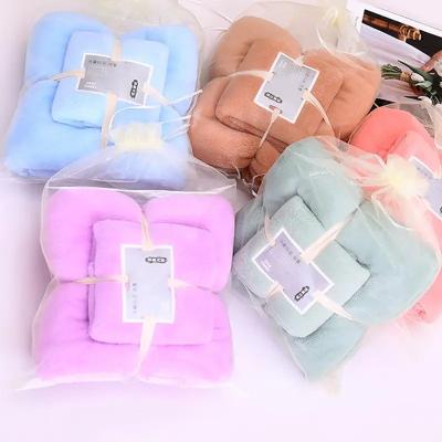 China OEM Child Safe Manufacturers Wholesale Cheap Coral Fleece Face Bath Towel Set Cheap Price Good Quality for sale