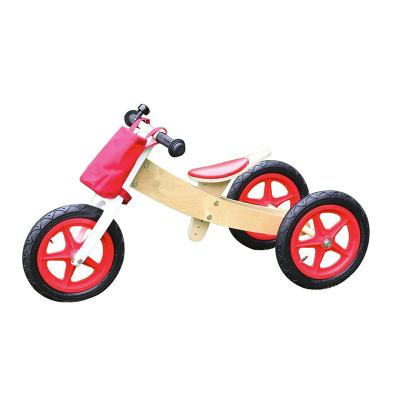 China Ride On Toy 12 Inch Large Wooden Bike Muti-function Balance Tricycle 2-in-1 Wooden Ride On Toy CAR ASTM Unisex EN71 2-4 Years 5-7 Years Old for sale