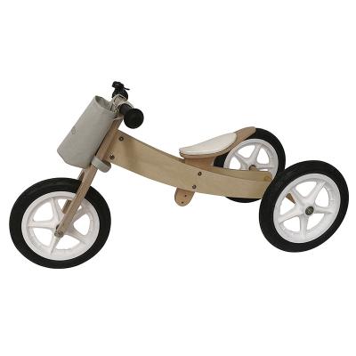 China Ride On 12 Inch Wooden Tricycle Balance 2-in-1 Bike Toy for sale