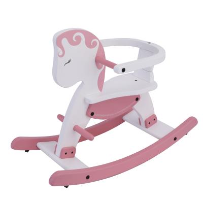 China Ride On Toy Eco-Friendly Wooden Rocking Horse Baby Kids Riding Wooden Rocking Horse Toy for sale