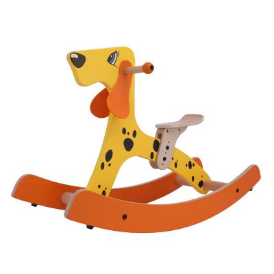 China Ride On Toy Custom Logo Wooden Rocking Horse For Sale 2 Year Old Wooden Rocking Horse Kids for sale