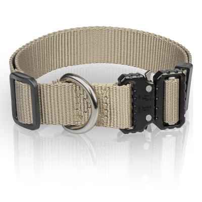 China Reflective Custom Logo Adjustable Nylon Hardware Accessories Dog Collar With Metal Buckle for sale