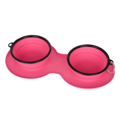 China Non-automatic Silicone Portable Dog Wheels Foldable Pet Bowl for sale